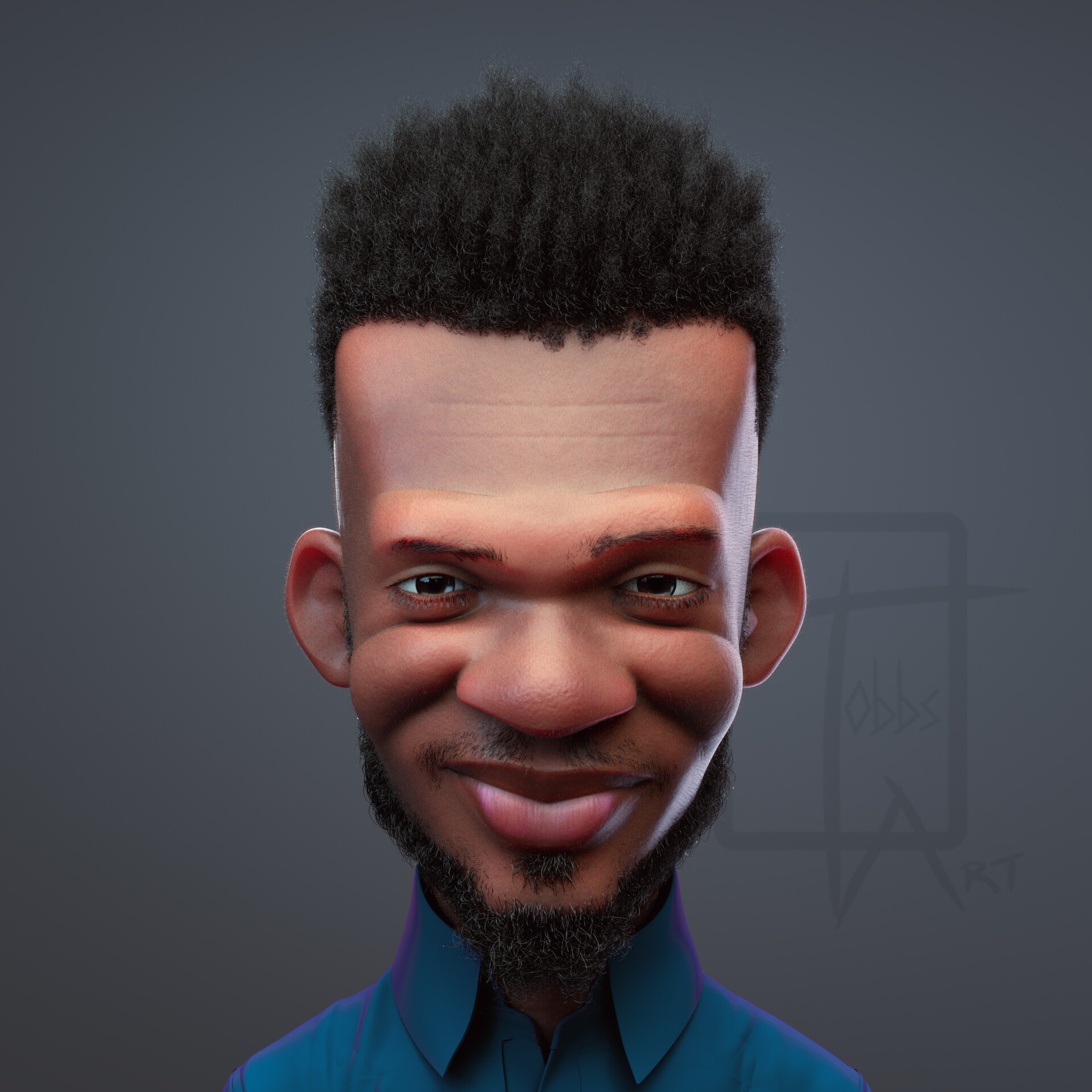 Koby Spiky Nkrumah 3D portrait